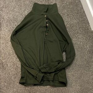 SHEIN Dark Green Button-Up Women's Shirt